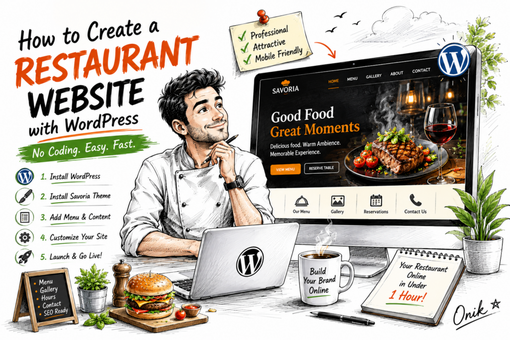 how to create a restaurant website with WordPress
